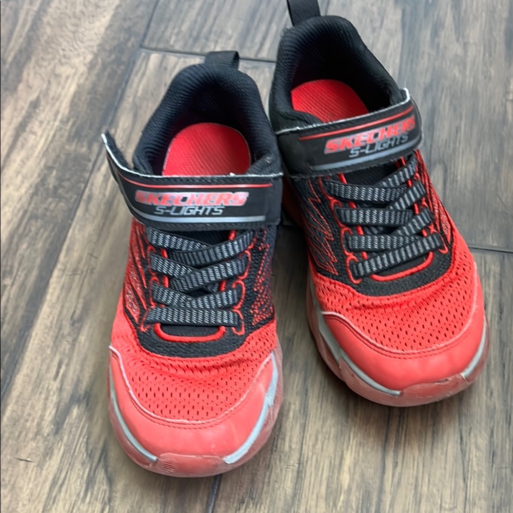 Skechers Red and Black Light-up Sneakers